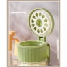 Recipient Condimente, din Stilca, 180 ml, cu Maner si Lingurita, 10.6 x 7 x 7 cm, Capac Mat, Verde
