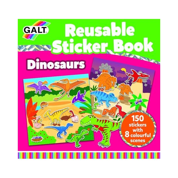 Carte cu stickere reutilizabile Galt - Dinozauri