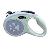 Lesa Automata Retractabila, pentru Caini, 5 m, 20 kg, ABS, Verde/Bleu, 8x12x4 cm