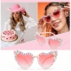 Ochelari Decorativi, Model Birthday Queen, cu Diamante, pentru Aniversari, din PC, 15.3 x 5.7 x 14.5 cm, Roz