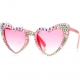 Ochelari Decorativi, Model Birthday Queen, cu Diamante, pentru Aniversari, din PC, 15.3 x 5.7 x 14.5 cm, Roz