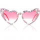 Ochelari Decorativi, Model Birthday Queen, cu Diamante, pentru Aniversari, din PC, 15.3 x 5.7 x 14.5 cm, Roz