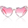 Ochelari Decorativi, Model Birthday Queen, cu Diamante, pentru Aniversari, din PC, 15.3 x 5.7 x 14.5 cm, Roz