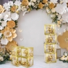 Set 4 Cutii pentru Baloane, Model Simplu, Tematica Aniversare, Cuburi Decorative din Plastic, Accesorii pentru Petrecere, 30 x30