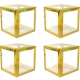 Set 4 Cutii pentru Baloane, Model Simplu, Tematica Aniversare, Cuburi Decorative din Plastic, Accesorii pentru Petrecere, 30 x30
