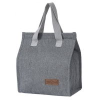 Geanta termoizolanta tip bento bag, camping cooler bag, Aluminiu, 22.5 x 13 cm, 3.3 L, gri