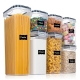 Cutii de depozitare alimente, Set din 7 Cutii pentru Condimente, Cereale, Cutii pentru Bucatarie, din Plastic PP, Cutii Alimenta