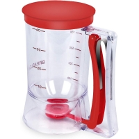 Dispenser de Aluat pentru Prajituri, din Plastic, Maner cu Arc, 900 ml, 18.5 x 11 cm, Rosu