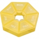 Cutie separator medicamente cu zilele saptamanii, Plastic, 7 compartimente, Galben