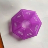 Cutie separator medicamente cu zilele saptamanii, Plastic, 7 compartimente, Mov