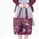 Geanta de Plaja, din Plasa Transparenta, Imprimeu Floral, 43 x 10 x 33 cm, Model pentru Umar, Lungime Inferioara 33 cm, Burgundy