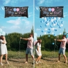Set Gender Reveal, Balloon Drop Bag, din Plastic si Latex, 24 Baloane Roz si Albastru 13 cm, Sac pentru Baloane 60 x 120 cm, Mul