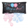 Set Gender Reveal, Balloon Drop Bag, din Plastic si Latex, 24 Baloane Roz si Albastru 13 cm, Sac pentru Baloane 60 x 120 cm, Mul