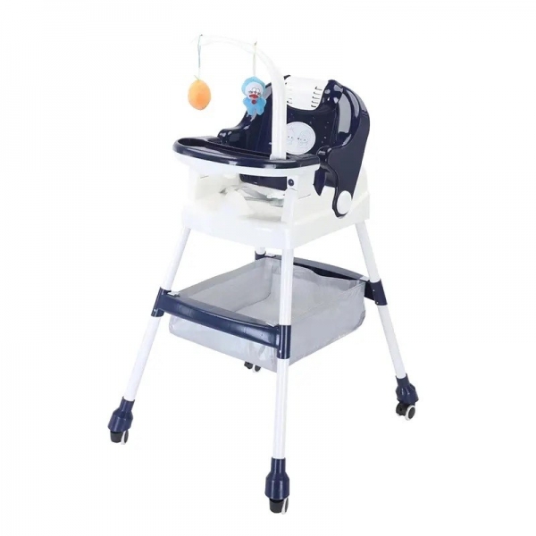 Scaun de Masa pentru Copii, Multifunctional, Pliabil, cu Roti, Cos de Depozitare, din Plastic, Centura de Siguranta, Suport de A