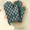 Set 2 manusi cuptor, manusa de bucatarie, rezistenta 330 grade, textil si cauciuc, 26.5x18 cm, verde
