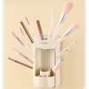 Organizator Baie, 4 Compartimente si 1 Sertar, Rotire 360 Grade, din PP+PET, 27.5 x 16 x 11 cm, Crem