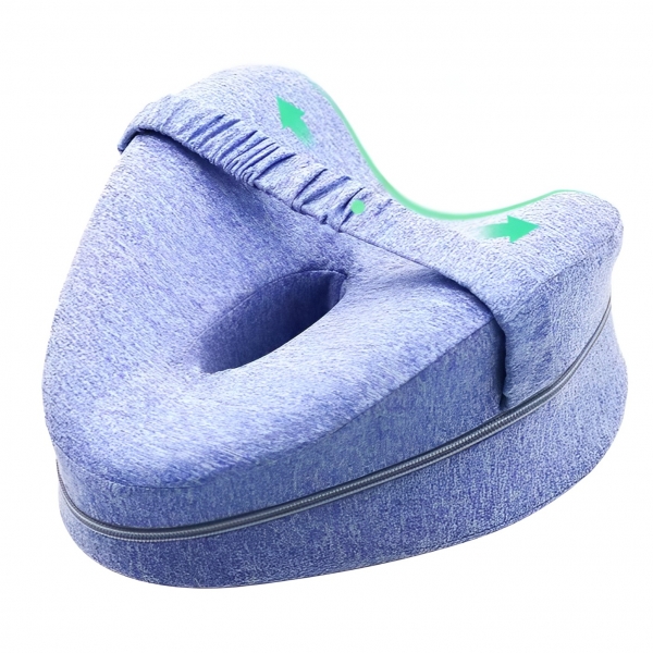 Perna Ortopedica pentru Picioare, Multifunctionala, Confortabilă, in Forma de Inima, Spuma cu Memorie, Curea Anti-cadere, 25x23x