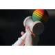 Jucarie Interactiva Kendama, din Lemn, 18 cm, Joc de Indemanare pentru Copii si Adulti, Model Gradient 4, Rosu/Galben/Verde