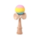 Jucarie Interactiva Kendama, din Lemn, 18 cm, Joc de Indemanare pentru Copii si Adulti, Model Gradient 2, Roz/Galben/Albastru