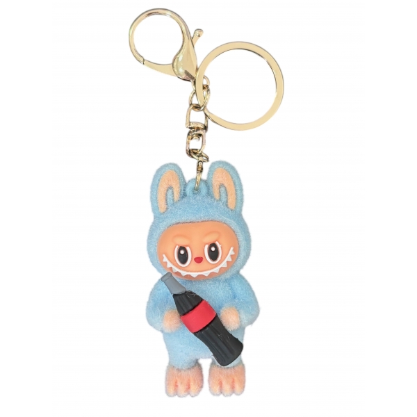 Mini Figurina Breloc, Labubu, Albastru, 13 cm
