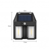 Lampa Solara LED Decorativa de Perete, pentru Exterior, Suspendata, 800mAh, 15x13x6 cm, Neagra