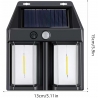 Lampa Solara LED Decorativa de Perete, pentru Exterior, Suspendata, 800mAh, 15x13x6 cm, Neagra