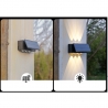Lampa solara LED bidirectionala, cu panou ajustabil, comutator culoare lumina, pentru perete, scari, gradina, terasa, 16 x 6.5 c