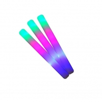 Bagheta cu Led, din Burete, cu Baterii, Lumina Multicolora, 48 x 4 cm, Alb