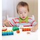 Joc cu Blocuri din Lemn, Formare Cuvinte, Cartonase cu Obiecte si Animale, Clopotel, Joc pentru 4 Persoane, 3 Ani+, 28x15.5x5 cm