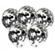 Set 10 Baloane din Latex, Model Party Confetti, 5 x Confetti, 5 x Negru, 25 cm, 2.2g