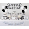 Set 10 Baloane din Latex, Model Party Confetti, 5 x Confetti, 5 x Negru, 25 cm, 2.2g