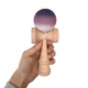 Jucarie Interactiva Kendama, din Lemn, 18 cm, Joc de Indemanare pentru Copii si Adulti, Model Gradient 15, Negru/Maro/Alb