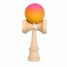Jucarie Interactiva Kendama, din Lemn, 18 cm, Joc de Indemanare pentru Copii si Adulti, Model Gradient 13, Roz/Portocaliu/Galben