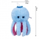 Jucarie Moale de Plus Italian Brainrot, cu Agatatoare, Model Blueberrini Octopussini, Jucarie Moale pentru Copii, 13 x 22 cm, Albastru/Roz
