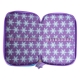 Penar textil scoala, 3 compartimente, Frozen, Albastru Deschis/Mov, 20 cm