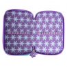 Penar textil scoala, 3 compartimente, Frozen, Albastru Deschis/Mov, 20 cm