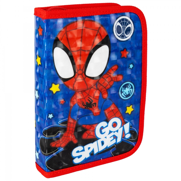 Penar textil, 1 fermoar si 2 flapsuri, Echipa Spidey, 21 x 14 x 3.5 cm