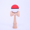 Jucarie Interactiva Kendama Profesionala, din Lemn, 18 cm, Joc de Indemanare pentru Copii si Adulti, Model 8 Bicolor Rosu Alb