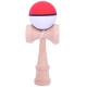Jucarie Interactiva Kendama Profesionala, din Lemn, 18 cm, Joc de Indemanare pentru Copii si Adulti, Model 8 Bicolor Rosu Alb