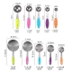Set 10 Piese de Masurare, 5 Linguri Gradate + 5 Cesti Gradate, Otel Inoxidabil + Silicon, 19 x 8 x 9 cm, Multicolor