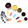 Set 10 Piese de Masurare, 5 Linguri Gradate + 5 Cesti Gradate, Otel Inoxidabil + Silicon, 19 x 8 x 9 cm, Multicolor