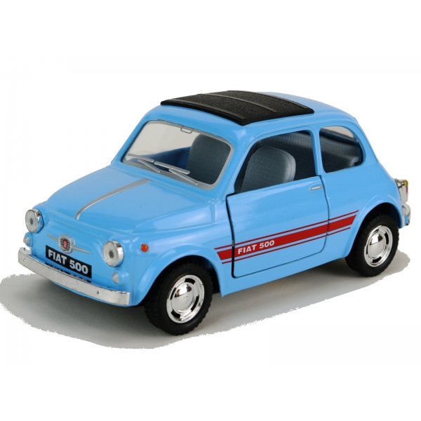 Macheta metalica Kinsmart Fiat 5, Albastru Deschis, 1:24