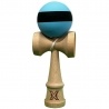 Jucarie Originala Kendama X, Profesionala, din Lemn, 18 cm, Dungi Albastru/Negru