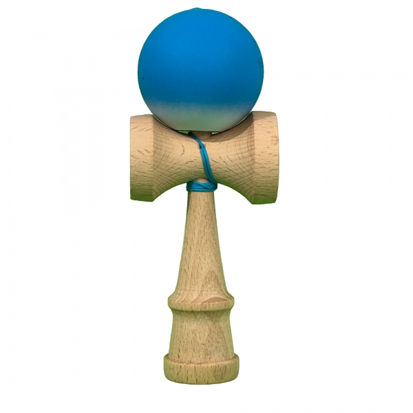 Jucarie Interactiva Kendama Profesionala, din Lemn, 18 cm, Joc de Indemanare pentru Copii si Adulti, Gradient Albastru Alb