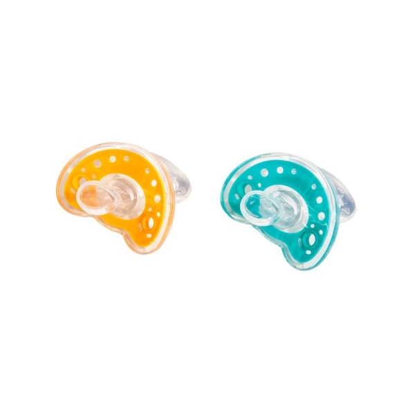 Set 2 suzete U-GROW 6-18 luni, turcoaz-portocaliu