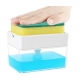 Dozator, Dispenser 2 in 1 pentru Detergent Lichid de Vase sau pentru Obiecte Sanitare cu Suport pentru Burete de Bucatarie ,14 x