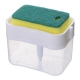 Dozator, Dispenser 2 in 1 pentru Detergent Lichid de Vase sau pentru Obiecte Sanitare cu Suport pentru Burete de Bucatarie ,14 x