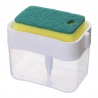 Dozator, Dispenser 2 in 1 pentru Detergent Lichid de Vase sau pentru Obiecte Sanitare cu Suport pentru Burete de Bucatarie ,14 x