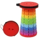 Scaun Telescopic Pliabil pentru Camping si Pescuit, Portabil, Universal, Sustine 150 kg, ABS, Diametru 25 cm, Extensibil, Inaltime 45 cm, Multicolor