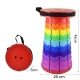 Scaun Telescopic Pliabil pentru Camping si Pescuit, Portabil, Universal, Sustine 150 kg, ABS, Diametru 25 cm, Extensibil, Inaltime 45 cm, Multicolor